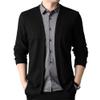 Men's Casual Lightweight Cardigan Sweater Slim Fit Business Knitted Cardigans Open Front Long Sleeve Sweaters (Black,Medium) view 1
