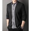 Men's Casual Lightweight Cardigan Sweater Slim Fit Business Knitted Cardigans Open Front Long Sleeve Sweaters (Black,Medium) view 3