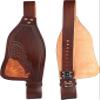 EQUIEMPRESS Horse Western Leather Fender Replacement Saddle Fender Pair Set for Roping Trail Barrel Pleasure Saddles with Belvin Buckles A51 view 1