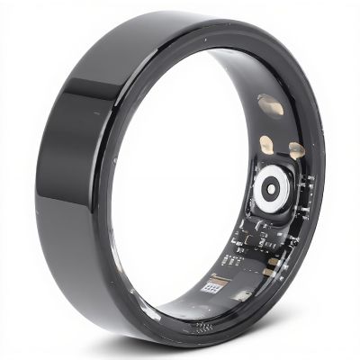 ASHATA Smart Ring Health Tracker, Health Rings for Women and Men, Step Counter Multi Movement Modes Fitness Tracker Ring Compatible with for Android, for iOS, Black (NO. 13)