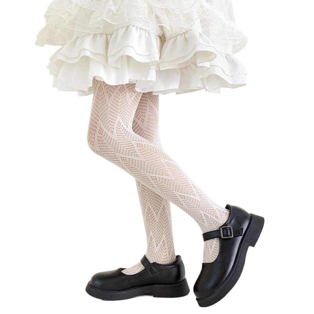jiahesuw Girls Leggings with Unique Pattern, Comfortable Children's Long Stockings Hollowed Out Pantyhose for Kids 0-13T