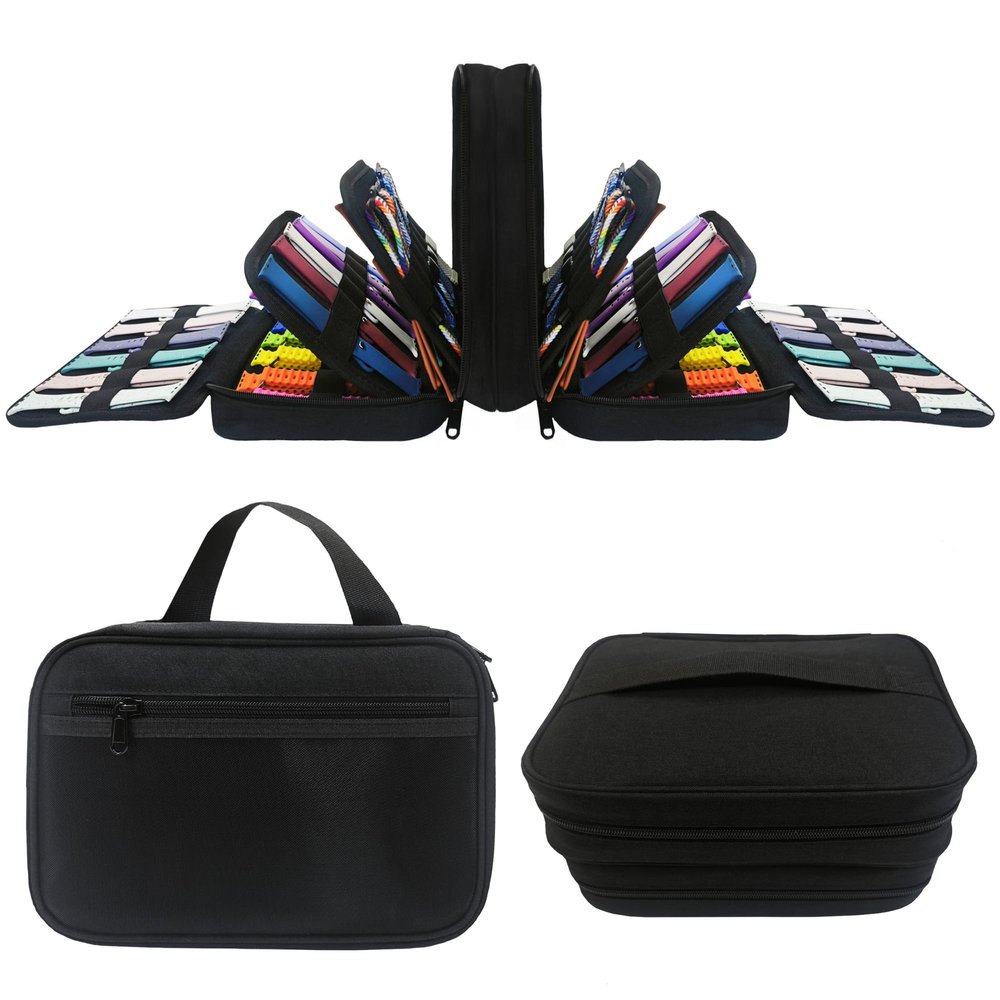 84 Slot Watch Bands Storage Bag - Organizer & Carrying Case for Most Sizes, Black