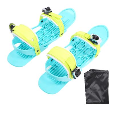 Mini Ski Skates for Snow, Nylon Ski Shoes Portable Skiboards Adjustable Short Snow Skates Skiboard with Storage Bag for Winter Outdoor Sports (L 3948 Size)