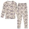 ALAZA Hippopotamus Leaf 2 Piece Pajama Set Long Sleeve Top and Pants Sleepwear Unisex 18M