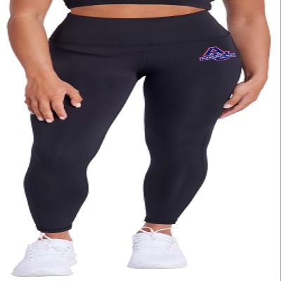 Campus Lab American University Primary Logo Women's High Waisted Yoga Leggings for Workout Running Yoga 7/8 Length Pants, Black, 2X-Large