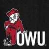 Campus Lab Ohio Wesleyan University Primary Logo Women's High Waisted Yoga Leggings for Workout Running Yoga 7/8 Length Pants, Black, Large view 3