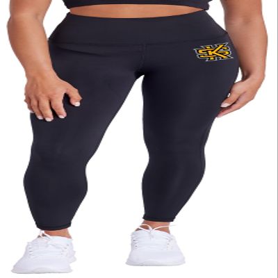 Campus Lab Kennesaw State University Primary Logo Women's High Waisted Yoga Leggings for Workout Running Yoga 7/8 Length Pants, Black X-Small