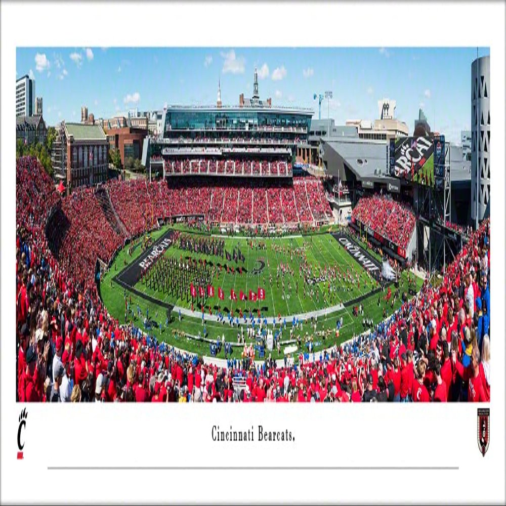 Cincinnati Bearcats Football - Unframed Poster by Blakeway Panoramas (40"W x 13.5"H)