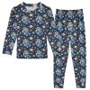 ALAZA Astronaut Monkey Star Planet Black 2 Piece Pajama Set Long Sleeve Top and Pants Sleepwear Unisex 3T view 1