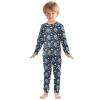 ALAZA Astronaut Monkey Star Planet Black 2 Piece Pajama Set Long Sleeve Top and Pants Sleepwear Unisex 3T view 3