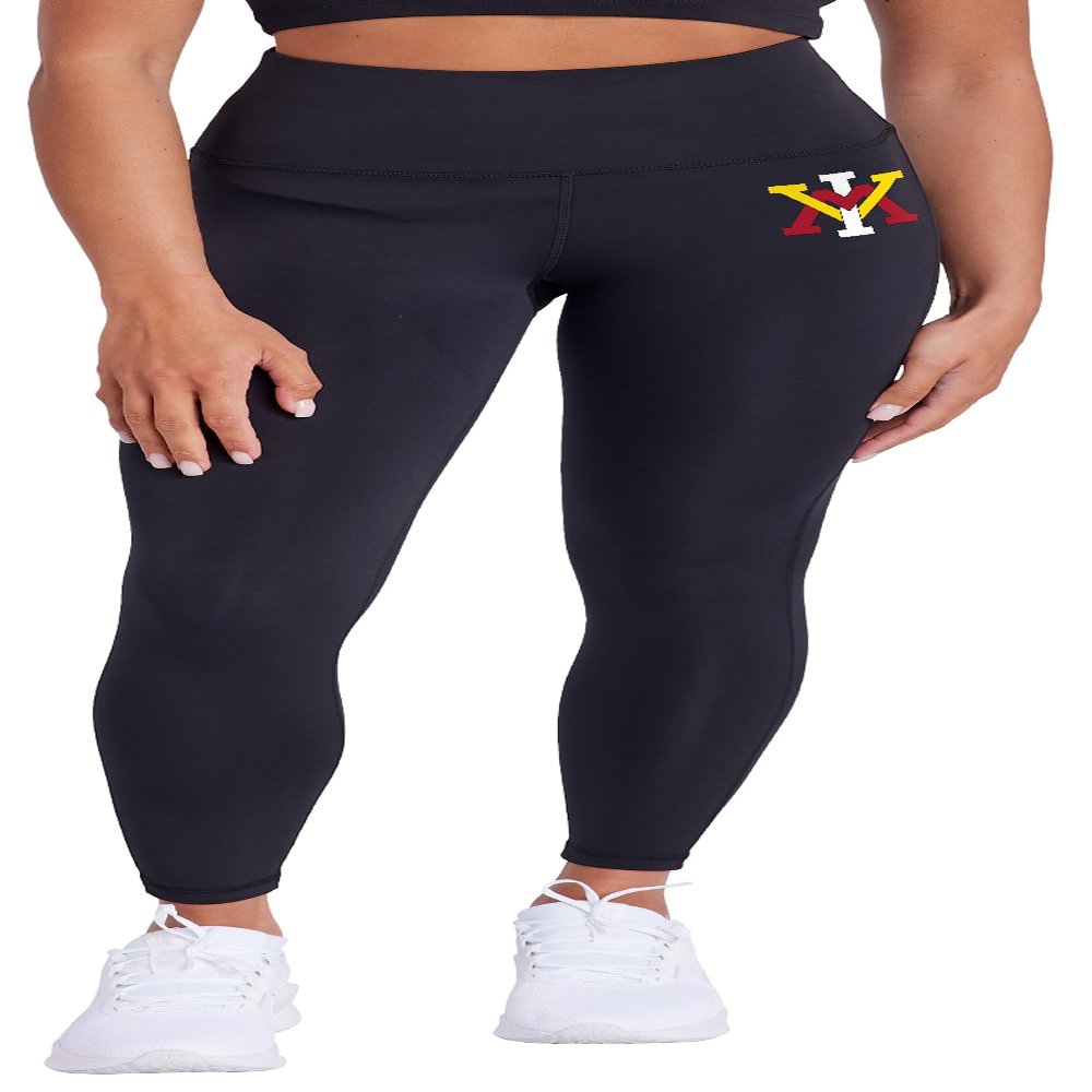 Campus Lab Virginia Military Institute Primary Logo Women's High Waisted Yoga Leggings for Workout Running Yoga 7/8 Length Pants, Black, Small