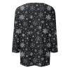 3/4 Sleeve Tops for Women Plus Size Christmas Shirts Cute Snowflake Funny Xmas Print Casual Dressy Blouses Fall Crewneck Loose Fit Party Tunic Tops Christmas Blouses for Women, White, 3X-Large view 4