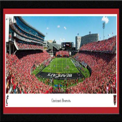 Cincinnati Bearcats Football, End Zone - Single Mat, Select Framed Picture by Blakeway Panoramas (41.5"W x 15.5"H)