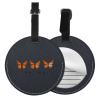 Phi Mu Monarch Butterfly Leather Baggage Bag Round Luggage Tags and Privacy Cover ID Tag view 1