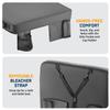 Alpcour Portable Extra Thick Stadium Seat Cushion  Bleacher Cushion with Side Pocket, Cup Holder, Waterproof, Anti-Slip, and Straps  Perfect for Football Seats and Bench Seats for Bleachers view 3