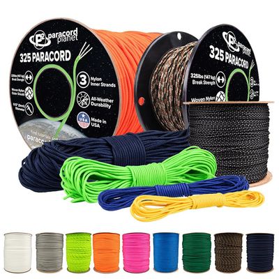 Paracord Planet 325 Paracord  3 mm Type II Nylon Parachute Cord with 3 Inner Strands (Gold, 250ft)