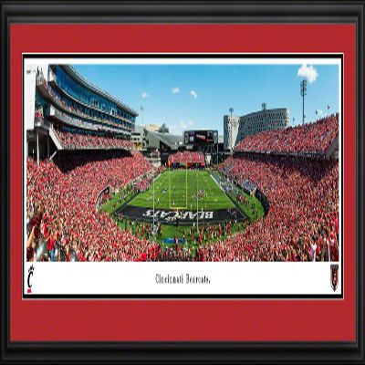 Cincinnati Bearcats Football, End Zone - Double Mat, Deluxe Framed Picture by Blakeway Panoramas (44"W x 18"H)