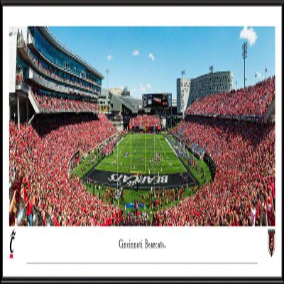 Cincinnati Bearcats Football, End Zone - Standard Framed Print by Blakeway Panoramas (40.25"W x 13.75"H)