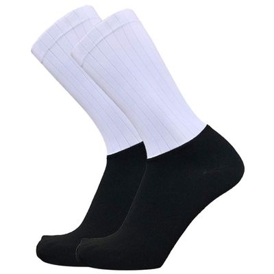 Alomejor Cycling Breathable Chinlon Athletic Socks Seamless Cycle and Running Sport Socks with for Men and Women (Black & White)