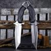 LENGREN Rock Fixed Blade Knife Sleipner Steel Flat Ground Double-Edged Tanto Blade G10 Handlewith Kydex Sheath for Outdoor Camping Hunting Hiking Survival EDC Tool (White) view 2