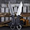 LENGREN Rock Fixed Blade Knife Sleipner Steel Flat Ground Double-Edged Tanto Blade G10 Handlewith Kydex Sheath for Outdoor Camping Hunting Hiking Survival EDC Tool (White) view 3