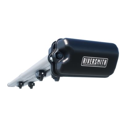 Riversmith River Quiver 4-Banger Roof Rack Fly Fishing Rod Holder for Car, Truck, SUV - 4 Rod Fly Rod Carrier with Locking Reel Box 10ft 4in, Quick Release Mount, Silver