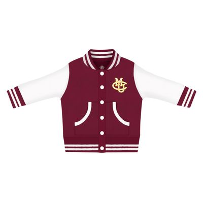 Creative Knitwear College Baby NCAA Officially Licensed Letterman Varsity Jacket - Colorado Mesa Logo - Maroon - 0-3 Months