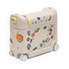 Stokke JetKids BedBox, Moonglow White - Ride-On Suitcase for Kids 2-7 Years Old (up to 77 lbs) - Transforms Into Bed - Includes Mattress, Decorative Stickers & Adjustable Carrying Strap view 1