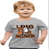 4T Oxford Toddler I Dig Halloween Funny Ghost Driving Excavator Toddler T-Shirt view 1
