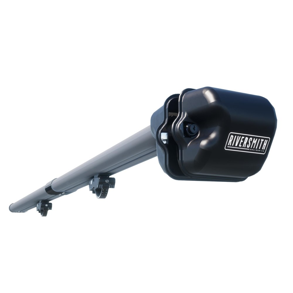 Riversmith River Quiver 2-Banger Roof Rack Fly Fishing Rod Holder for Car, Truck, SUV - 2 Rod Fly Rod Carrier with Locking Reel Box 10ft 4in, Quick Release Mount, Gunmetal