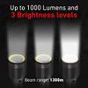Ledlenser P9R Core LEP Rechargeable Flashlight - Black, Aluminum - 1300m LEP Beam Laser Phosphor Flashlight - Triple Flood & Laser Combo Light - IP68 Waterproof Tactical Lights view 4