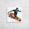 Boy Soccer Player Hitting Soccer Ball Engulfed in Flames view 1