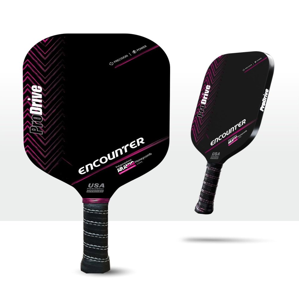 Prodrive Encounter Pink Pickleball Paddle 16mm - 3 Layer (PP/Aramid/PP) Thermoformed with Foam Injected Walls - Includes Paddle Sleeve