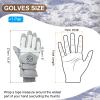 PATIKIL Winter Ski Snow Gloves, 1 Pair Waterproof Winter Warming Gloves Touchscreen Skiing Work Gloves for Women, Light Grey-White view 2