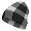 Black and White Plaid Knitted Hat for Men Women Warm Knit Cuffed Plain Beanie Hat Skull Cap for Exercise Warm Winter Hats Fashion Ski Hat for Skiing view 1