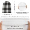 Black and White Plaid Knitted Hat for Men Women Warm Knit Cuffed Plain Beanie Hat Skull Cap for Exercise Warm Winter Hats Fashion Ski Hat for Skiing view 2