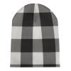 Black and White Plaid Knitted Hat for Men Women Warm Knit Cuffed Plain Beanie Hat Skull Cap for Exercise Warm Winter Hats Fashion Ski Hat for Skiing view 3