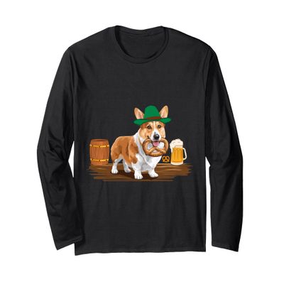 Corgi With Pretzel Long Sleeve T-Shirt