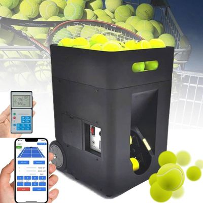 Tennis Ball Launcher Machine, Automatic Portable Tennis Ball Launcher/Thrower for All Level Players Training and Practice, Pre-Programmed and Custom Drills, Complete with App/Remote Control