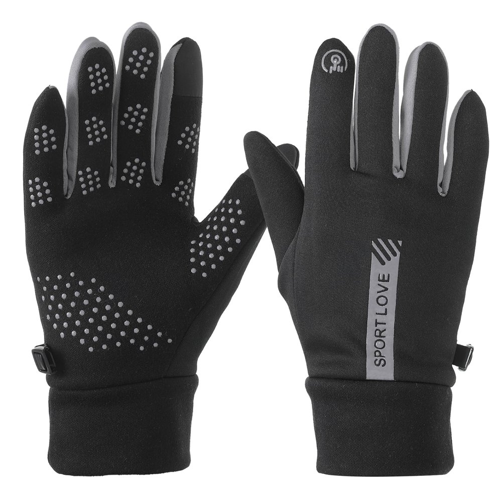 PATIKIL Winter Ski Snow Gloves, 1 Pair Waterproof Winter Warming Gloves Touchscreen Skiing Work Gloves for Men, Black-Dark Grey