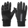 PATIKIL Winter Ski Snow Gloves, 1 Pair Waterproof Winter Warming Gloves Touchscreen Skiing Work Gloves for Men, Black-Dark Grey view 1
