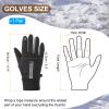 PATIKIL Winter Ski Snow Gloves, 1 Pair Waterproof Winter Warming Gloves Touchscreen Skiing Work Gloves for Men, Black-Dark Grey view 2