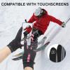 PATIKIL Winter Ski Snow Gloves, 1 Pair Waterproof Winter Warming Gloves Touchscreen Skiing Work Gloves for Men, Black-Dark Grey view 3