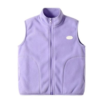 AIMAOMI Baby Boys Girls Sleeveless Jacket Full Zipper Soft Fleece Vest Kids Fall Winter Waistcoat (Purple, 6-7 Years)