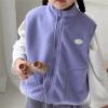AIMAOMI Baby Boys Girls Sleeveless Jacket Full Zipper Soft Fleece Vest Kids Fall Winter Waistcoat (Purple, 6-7 Years) view 2