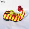 dPois Adults Halloween Clown Cosplay Shoes Stripe Clown Shoes with Red Ball Carnival Cosplay Shoe Red Yellow 43/265 view 2