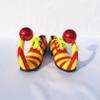 dPois Adults Halloween Clown Cosplay Shoes Stripe Clown Shoes with Red Ball Carnival Cosplay Shoe Red Yellow 43/265 view 4