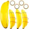4 Set Inflatable Banana Ring Toss Game Includes 4 Pcs Inflatable Bananas 16 Pcs Plastic Ring Toss for Summer Pool Bachelorette Party Game Bridal Shower Engagement Party Decor view 1