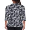 Tanst Sky Plus Size Ladies Golf Tops, 3XL Polo Shirts for Woman Zip Up Collared 3/4 Sleeve Funny Active Wear Ladies Bowling Tennis Running Workout Loose Fit Athletic Clothes Black Leaves XXX-Large view 2