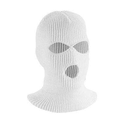 3 Hole Winter Knitted Mask,Outdoor Sports Full Face Covers Ski Mask Warm Knit Balaclava for Adult,Winter Face Mask Men Women White